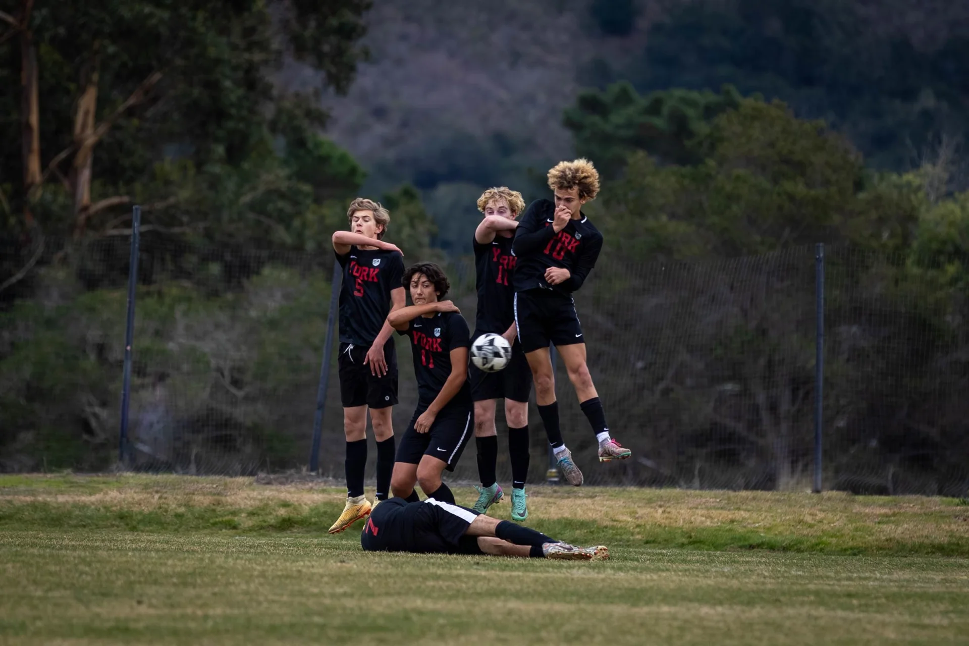 York boys soccer players