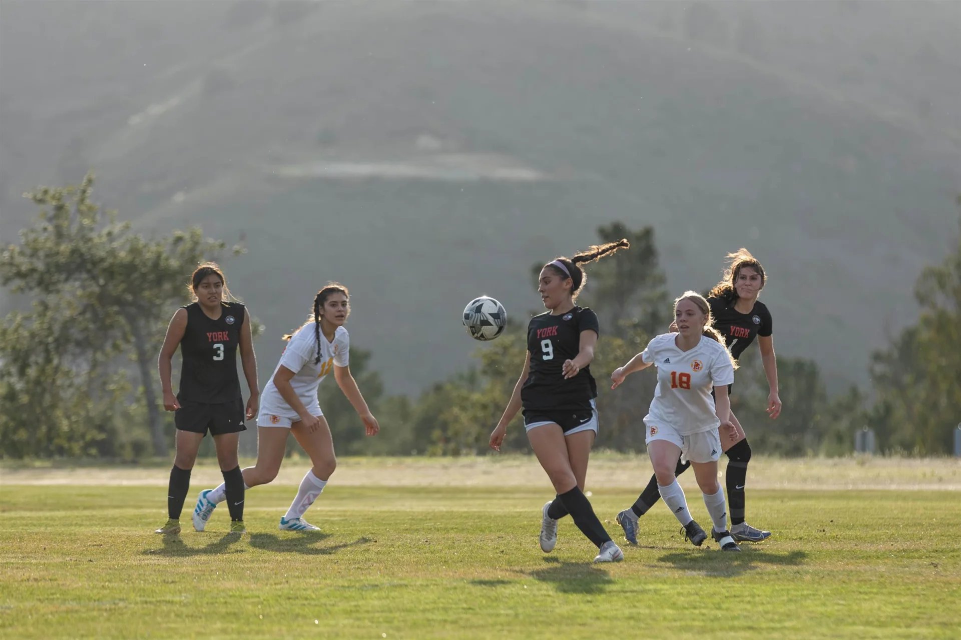 York girls soccer game